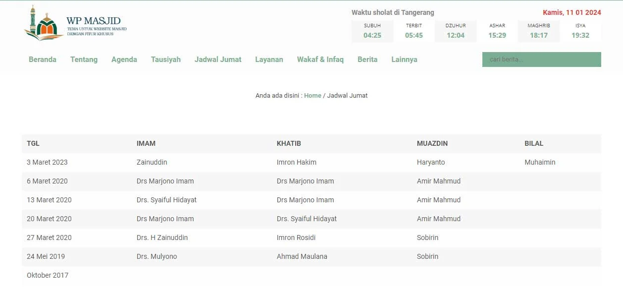 Fitur Jasa Pembuatan Website MASJID GRATIS!