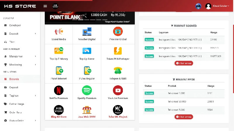 Jasa Website Pembuatan Website Pulsa Otomatis Murah Terbaik PRO Mantab Gud