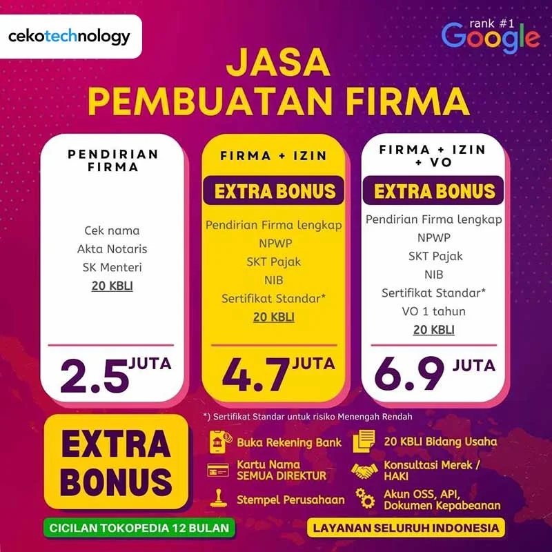 Jasa Pembuatan Firma MURAH TERMURAH OKE